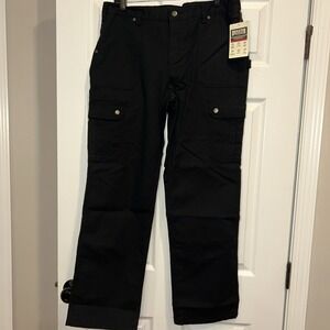NWT Duluth Trading Pant Women 12x31 Cargo Dry on the Fly Improved Bootcut Black